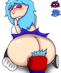 1boy 1girls ass big_ass blue_hair blush boyfriend_(friday_night_funkin) bubble_butt closed_mouth facesitting fat_ass_teen female friday_night_funkin friday_night_funkin_mod h0urglass_(artist) hat heart-shaped_pupils huge_ass huge_breasts huge_hips human long_hair looking_down naughty_face purple_eyes sitting sitting_on_face skirt skirt_up sky_(friday_night_funkin) skyblue skyblue_(friday_night_funkin) symbol-shaped_pupils tagme tagme_(artist) teenager white_background wide_hips