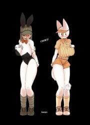 2girls anthro clothing countryhumans countryhumans_girl english_text japan_(countryhumans) japanese_empire_(countryhumans) kuzuyu_(artist) playboy_bunny text