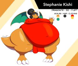 anthro big_breasts breasts cinderdraws dragonite female overweight pokémon_(species) pokemon pokemon_(species) thick_thighs wide_hips