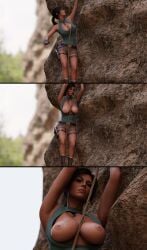 3d big_breasts breast_slip breasts breasts_out busty cleavage cleavage_cutout comic edit female female_focus female_only hourglass_figure lara_croft lara_croft_(survivor) leotard piercing short_shorts tagme tattoo thespig thong_leotard tomb_raider tomb_raider_(survivor) wardrobe_malfunction wide_hips