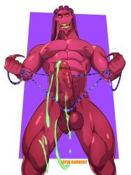 boner erection leaking_precum looking_at_viewer lupin_barnabi male male_only nude osmosis_jones red_body red_penis simple_background solo solo_male thrax_(osmosis_jones)