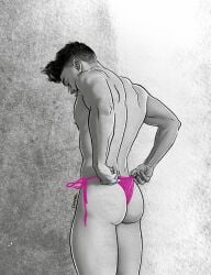 adrian_montoro ass back_muscles butt ismael_alvarez male male_only muscles muscular muscular_male onlyfans_model real_person solo_male thong