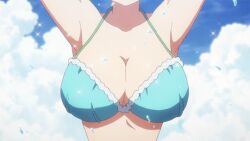 animated big_breasts bikini bikini_top blend_s blue_bikini breasts jiggle jiggling_breasts white_skin