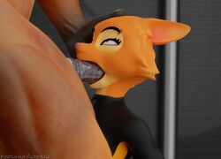 anthro blender_(software) canid canine clothing deep_blowjob deep_throat diane_foxington dreamworks duo equid equine eye_contact fellatio female forced forced_oral fox hand_on_head hands_behind_back hi_res horse kneeling male male/female mammal nocturnalfuzz oral oral_sex rubber rubber_clothing rubber_suit sex the_bad_guys