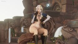 3d big_breasts blizzard_entertainment human human_(world_of_warcraft) jaina_proudmoore looking_at_viewer solo warcraft weerteex world_of_warcraft