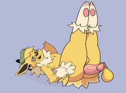 2023 anal anal_sex animal_genitalia animal_penis animated anthro ass balls blush clothing disembodied_penis duo eeveelution eyewear fur gay generation_1_pokemon genitals gif glasses green_eyes hat headgear headwear hi_res jolteon jonky knot legs_up looking_pleasured lying male male/male male_focus male_on_male male_only male_penetrated male_penetrating male_penetrating_male multicolored_body multicolored_fur nintendo on_back open_mouth open_smile pawpads paws penetration penile penile_penetration penis penis_in_ass pokemon pokemon_(species) sex simple_background smile two_tone_body two_tone_fur white_body white_fur yellow_body yellow_fur