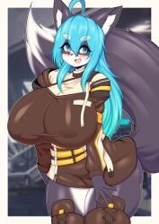 big_breasts breasts female furry hanul huge_breasts tailzkim thick_thighs wide_hips