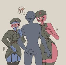 1girls 2girls anon before_sex big_breasts china_(countryhumans) clothing cocomooooochi countryhumans countryhumans_girl north_korea_(countryhumans)