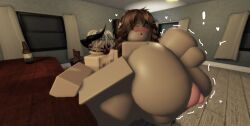 3d breasts female hyper hyper_breasts hyper_penis male penis punrr34_(artist) roblox robloxian source_request stomach_bulge tagme