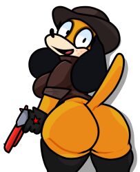 big_ass big_breasts breasts bubble_butt duck_hunt duck_hunt_dog huge_ass huntress_(lewdewott) lewdewott nintendo rule_63 thick_thighs wide_hips