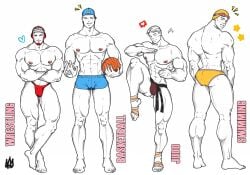 abs ass athlete back_muscles baseball baseball_player bulge butt judo_(martial_art) looking_at_viewer looking_back male male_only martial_artist muscles muscular muscular_male pecs rodrigolandave8 short_shorts speedo swimmer swimming thick_thighs underwear underwear_only wrestler wrestling