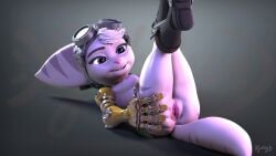 3d anthro female genitals gibly hi_res lombax mammal pussy ratchet_and_clank rivet_(ratchet_and_clank) solo sony_corporation sony_interactive_entertainment spread_pussy spreading