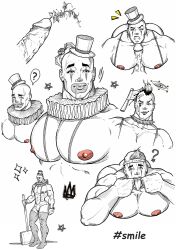 abs boner bulge clown erect_penis erection halloween hard_on male male_only muscles muscular muscular_male pecs rodrigolandave8 sketch veiny_penis