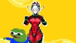 1girls 3d animated big_breasts bodysuit breast cleavage dance dancing female female_focus female_only fully_clothed large_breasts meme mp4 music official official_art pepe_the_frog red_bodysuit robot robot_girl robot_humanoid sad_cat_dance safe sound tagme thick_thighs video virtual_youtuber vshojo white_hair yellow_eyes youtube zentreya