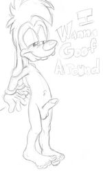 anthro canine disney dog fur furry goof_troop looqdrake male male_only max_goof nude penis smile solo standing tagme