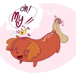 adventure_time blush_stickers canine crown cum_on_back ejaculation happy_sex hot_dog_princess penis smile speech_bubble tagme thegalen