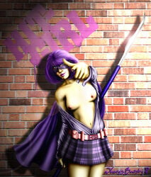 breasts erect_nipples hit-girl kick-ass marvel marvel_comics mindy_macready nipples purple_hair small_breasts