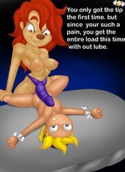 bondage cartoon_network crossover disney female goof_troop imminent_rape mandy mandy_(billy_and_mandy) nipples roxanne_(goof_troop) the_grim_adventures_of_billy_and_mandy vlade