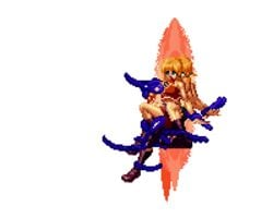 1girls animated boots breasts_out defeated gif king_of_fighters m.u.g.e.n maria pixel_art restrained restrained_by_tentacles sprite tentacle transparent_background