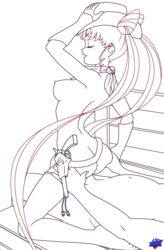 bishoujo_senshi_sailor_moon black_lady chibi_usa girl_on_top reverse_cowgirl_position small_breasts straight_hair tagme unseen_male_face wdj