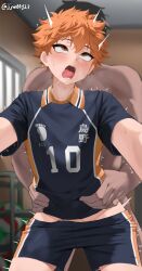 ahe_gao anal boner cumshot cute_male erect_penis erect_while_penetrated erection g1_(artist) gay gay_sex haikyuu!! hard_on jjw1029 male male_only nipples orange_hair penis pleasure_face shoyo_hinata teen_boy tongue_out twink