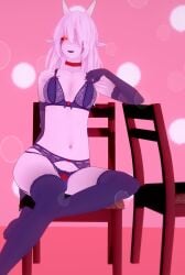 1futa 3d alien_futanari artist_request bokeh bulge clothed clothing face_markings fangs futa_only futanari garter_straps glowing_eyes horns humanoid koikatsu lingerie looking_at_viewer mostly_nude pale_skin pinup pointy_ears red_eyes sitting smile solo stockings white_hair wink