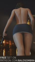 3d baldsombra blender capcom gun jill_valentine jill_valentine_(sasha_zotova) nude resident_evil resident_evil_3 resident_evil_3_remake short_hair skirt upskirt