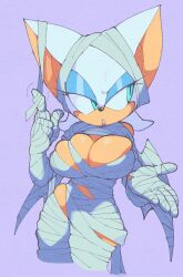 1girls 2d bandage big_breasts breasts bulging_breasts color curvy female female_only hourglass_figure inkuusan jpeg mobian mobian_(species) mobian_bat mummy_costume rouge_the_bat sega skindentation sonic_(series) sonic_adventure_2 sonic_the_hedgehog_(series) tagme tight_clothing