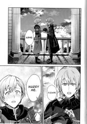 ashe_ubert byleth_(fire_emblem) byleth_(fire_emblem)_(male) doujinshi english_text erutasuku fire_emblem fire_emblem:_three_houses gay proposal yaoi