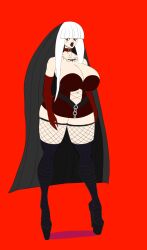 1girls 2022 annon bimbo black_lipstick breasts cleavage crimson_(tdi) female female_only high_heels huge_breasts lipstick long_hair looking_at_viewer solo the_ridonculous_race thick_lips thick_thighs total_drama_island very_long_hair