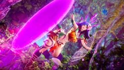 3d absurd_res ass curvy_figure female league_of_legends monster_girl neeko nillin_(artist) small_breasts thick_thighs