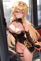 ai_generated angry angry_face blonde_hair bus female genshin_impact lumine_(genshin_impact) nai_diffusion naked naked_female pussy request stable_diffusion uncensored