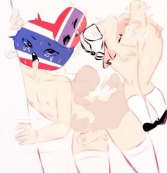 2boys ahe_gao big_penis blush countryhumans femboy flawsy heart repost thailand_(countryhumans) tongue_out yaoi