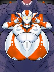 after_rape bloated_belly creople grigio_gets_raped minato_asahi_(grigio) pregnant pregnant_belly pregnant_female ubikitas ultraman_(franchise) ultraman_r/b ultrawoman_grigio