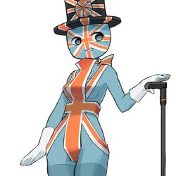 1girls blue_body blue_skin bow cleverpoint clothing countryhumans countryhumans_girl gloves hat medium_breasts safe tagme united_kingdom_(countryhumans)