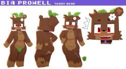 1girls 3d 3d_(artwork) adorable anthro bia_prowell_(slipperyt) block_head blocky_anatomy blocky_body blush character_sheet cube cube_body cube_head cubic_anatomy cubic_body cubic_breasts cute embarrassed female furry hair_bun horny_female humanoid leaf_censor living_plushie mine-imator minecraft outside plushie polygonal slipperyt square_(anatomy) square_anatomy square_body square_head stuffed_animal tagme tail teddy_bear wide_hips