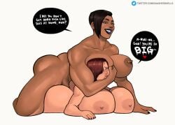 1futa 1girls ahe_gao areolae asphyxiation ass big_ass big_breasts big_dom_small_sub big_penis black_hair blush breasts cheating choke_hold commission cucked_by_futa cuckold dark-skinned_futanari dark_skin dialogue duo english_text female femsub futa_on_female futadom futanari gnashershells huge_breasts human interracial larger_futanari light-skinned_female light_skin milf muscles muscular_female muscular_futanari netorare nipple_piercing nipples ntr nude on_stomach original_character penis prone_bone red_hair rory_(gir6118) short_hair size_difference size_talk skylar_brandy_(gnashershells) smaller_female text thick_thighs uncensored