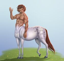 5_fingers abs absurd_res animal_genitalia areola arm_tattoo biceps centaur ear_piercing ear_ring equid equid_taur fingers genitals hair hi_res hooves humanoid_pointy_ears humanoid_taur male male_only mammal mammal_taur mareau muscular muscular_male muscular_taur nipples pecs piercing quadruped ring_piercing sheath solo tail tattoo taur