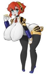 1girl 1girls :o aegis_(persona) aigis_(persona) android bent_over big_ass big_breasts bimbo bimbo_robot_girl bimbofication blank_eyes blue_eyes borvar breasts breasts_bigger_than_head curvy edit empty_eyes eyeshadow female female_only full_body gynoid hanging_breasts headband huge_breasts huge_hips joints large_breasts lipstick long_breasts makeup mechanical medium_hair megami_tensei nipples pale pale_skin persona persona_3 presenting_breasts puffy_areola puffy_nipples recolor red_hair robot robot_girl shin_megami_tensei sidelocks simple_background solo solo_female thigh_gap transformation white_background