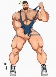 covering_crotch hairy_chest looking_at_viewer male male_only muscles muscular muscular_male pecs rodrigolandave8 thick_thighs