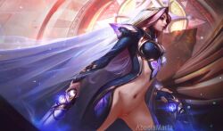 1girls abuelamarta blue_hair broken_covenant_miss_fortune_prestige_edition broken_covenant_series edit edited edited_official_artwork female female_only image league_of_legends miss_fortune naked nude nude_female pink_pussy prestige_skin pussy solo