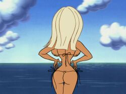 1girls ass backboob beach beach_ball_girl big_ass big_breasts bikini blonde_hair busty curvy edit female_focus female_only from_behind hands_on_hips hi_res huge_breasts long_hair ocean pose posing ren_and_stimpy ren_and_stimpy_"adult_party_cartoon" screencap sensual sideboob solo spumco tan thong_bikini voluptuous water