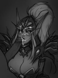 black_and_white blood_elf blowjob cum cum_in_mouth cum_on_face cumshot dark-skinned_male dark_skin djcomps elf elf_ears elf_female fellatio female fizzz interracial male oral oral_sex pointy_ears sex sketch valeera_sanguinar warcraft world_of_warcraft