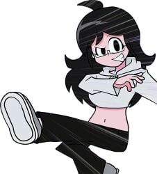 1girls black_hair crop_hoodie crop_top cyber_sensation female fnf friday_night_funkin friday_night_funkin_mod gray_shoes invisible_glasses newgrounds tae_yai tae_yai_(cyber_sensation) tae_yai_(fnf) tae_yai_(friday_night_funkin) taeyai taeyai_(cyber_sensation) taeyai_(fnf) taeyai_(friday_night_funkin) talia_(taeyai) white_crop_top white_hoodie