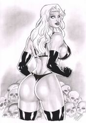 1girls 2023 artist_request ass big_ass big_breasts black_elbow_gloves black_gloves black_thong chaos_comics coffin_comics curvaceous curvy curvy_body curvy_female curvy_figure dat_ass death_(personification) ed_benes_studio elbow_gloves female female_ass female_only gloves goddess grey_lipstick grim_reaper hi_res highleg_thong highres human_skull lady_death lipstick long_hair looking_at_viewer looking_back makeup no_pupils pile_of_skulls queen_of_the_dead seductive_look skull skulls thong voluptuous voluptuous_female white_eyes white_hair white_sclera white_skin