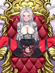 1girls angry anus arm_under_breasts bondage bound bound_legs bound_to_chair breasts breasts_out censored chair_bondage clenched_teeth crossed_arms crying crying_with_eyes_open edelgard_von_hresvelg exposed_breasts female female_only femsub fire_emblem fire_emblem:_three_houses forced forced_presentation garreg_mach_monastery_uniform glaring large_breasts long_hair looking_at_viewer nintendo nipples pantyhose pocari66 presenting purple_eyes pussy rape restrained royalty shorts solo spread_legs straitjacket throne torn_clothes unhappy_female very_long_hair white_hair