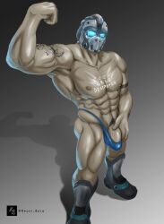 1boy bara clayton_carmine flexing gay gears_of_war male_only muscular muscular_male penis solo solo_male