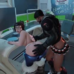 3d 3d_animation animated animation arm_behind_back ass bent_over blackwatch_reyes brown_hair dark-skinned_male delalicious3 dominant_male exposed_ass exposed_breasts gabriel_reyes glasses mei_(overwatch) mei_ling_zhou overwatch overwatch_2 overwatch_archives penis reaper shorter_than_30_seconds shorter_than_one_minute sound spanked spanking submissive_female tagme thenaysayer34 video voice_acted