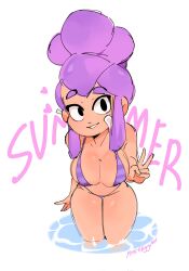 bikini brawl_stars curvy friedeggart666 purple_hair shelly_(brawl_stars) tagme yo