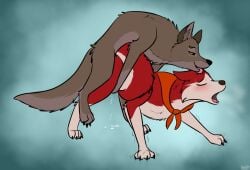 2d accurate_art_style all_fours balto balto_(film) bedroom_eyes blush bodily_fluids canid canine canis canon_couple color cum cum_drip cum_in_pussy cum_inside cum_leaking digital_media_(artwork) doggy_style doggystyle domestic_dog duo ears_back eyes_closed female female_penetrated feral feral_penetrated feral_penetrating from_behind_position fucked_silly fur genital_fluids gray_fur grey_fur heliofox hug humping husky hybrid in_love jenna_(balto) licking looking_pleasured loving_it male male/female male_penetrating male_penetrating_female mammal moaning mounting narrowed_eyes nordic_sled_dog on_model open_mouth orgasm orgasm_face penetration quadruped raised_inner_eyebrows red_body red_fur rolling_eyes romantic romantic_couple seductive sex simple_background skinny smile spitz tail_curl thick_thighs toe_curl trembling universal_studios wide_hips wolfdog